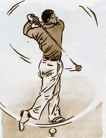 Swing de golf air-shot - illustration de la question 13 du quiz carte verte